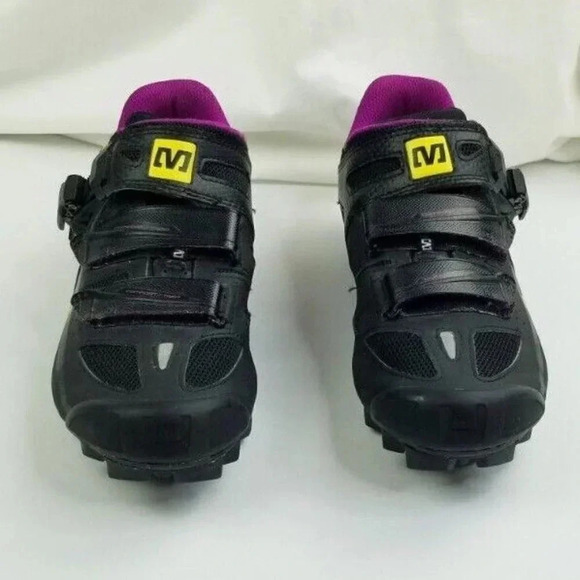 Mavic Size 8 Women's Tourmaline Cycling Road Shoes Black Purple Accent 643001 - Picture 8 of 12